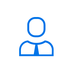 Піктограма чоловіка в краватці синього кольору