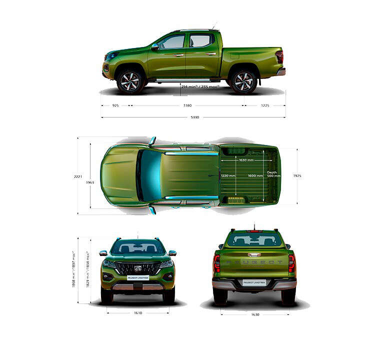 Зовнішні габарити Peugeot Landtrek